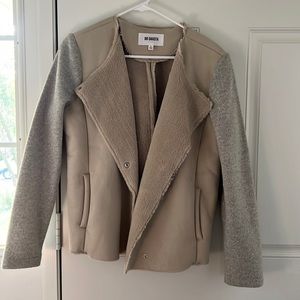 BB Dakota faux shearling and suede moto jacket